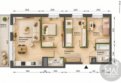 4 pokoje z aneksem! rozkładowe. 9m balkon.