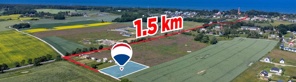 Działka inwestycyjna -1,5km od morza gąski.