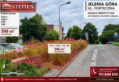 Działka inwestycyjna w centrum jeeniej góry