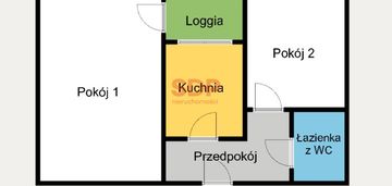 Psie pole, os. rycerskie, 2 pokoje, rozkład, 43 m2, loggia, komórka