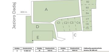 Działka c7 z  wz - rukławki , jezioro dadaj