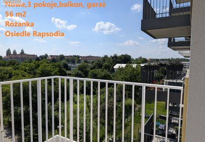Nowe 3 pokoje, balkon, 56 m2 różanka