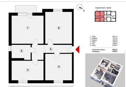 Mieszkanie na sprzedaż 3 pokoje 95m2