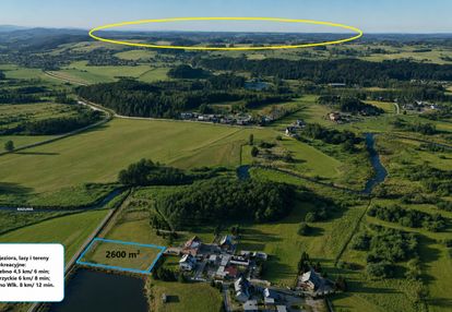 Somonino, działka 2600 m², mpzp, media, jeziora