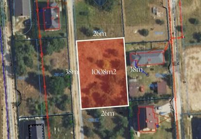 Działka budowlana 1008m2, nowe grochale