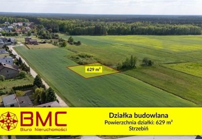 Działka budowlana 629m2 strzebiń