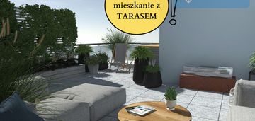 2 pokoje z tarasem i garderobą - blisko cytadela