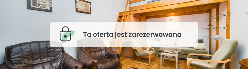 Ciche studio z antresolą i oddzielną kuchnią