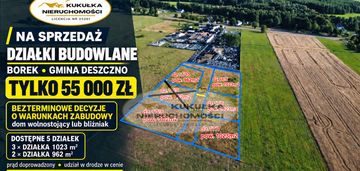 Działka budowlana z warunkami zabudowy - borek