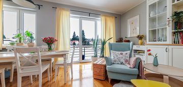 5 pokojowe mieszkanie niedaleko kolejki, ogródek