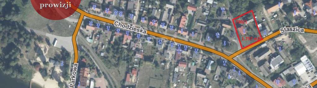 Działka zabudowana, 300 m do jeziora