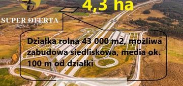 4,3 hektara przy autostradzie !