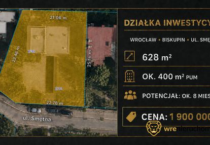 Działka pod zabudowę wielorodzinną pum ok. 400m2