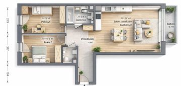 ⭐ ostatnie takie 3 pokoje odbiór marzec salon 28m ⭐