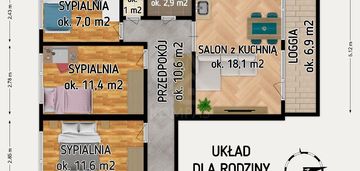 Słoneczne, dwustonne mieszkanie - idealny rozkład