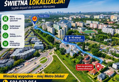 Piękny dom, 0 prowizji blisko metro w-wa