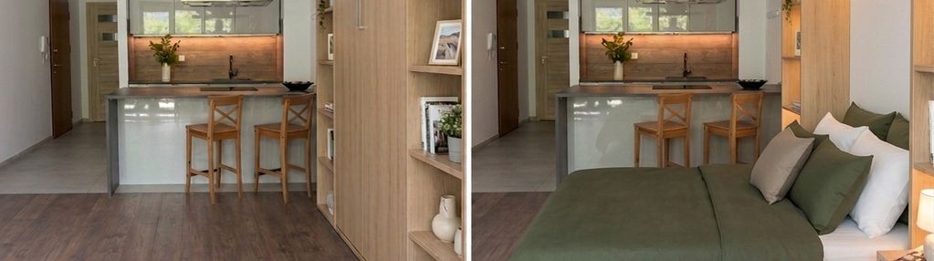 Studio 40m2 z garderobą i prywatnym ogródkiem
