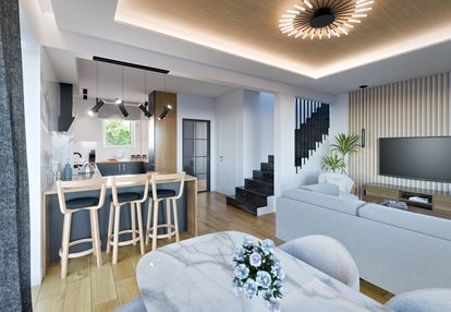 Skrajny dom z dwoma miejscami w garażu i ogrodem