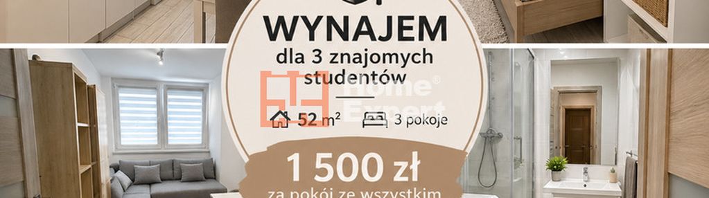 Wynajem/3pokoje/dla3znajomych studentów/