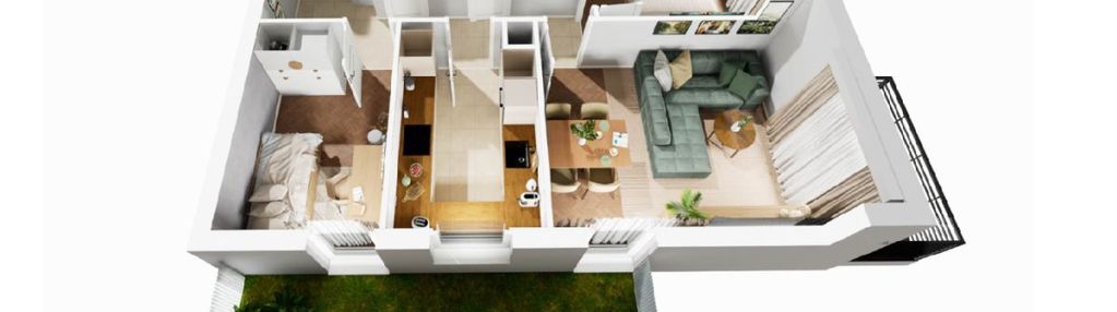 ⭐3 pok.| oddzielna kuchnia | taras z zielenią