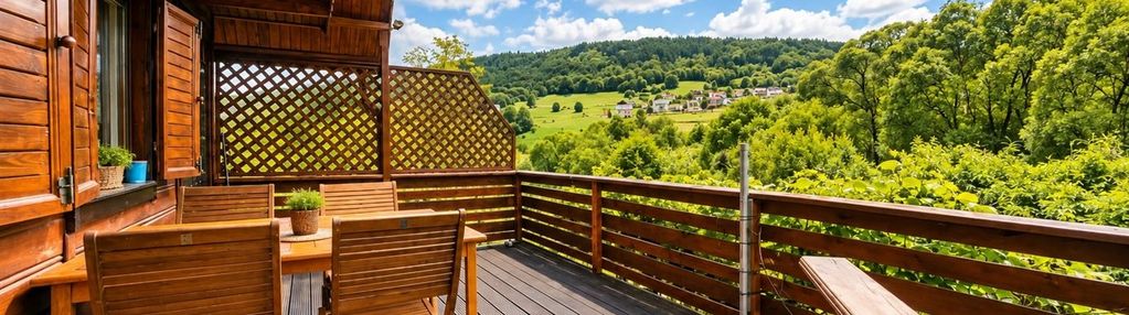 Drewniany dom całor.|1158 m² działki| pięny widok