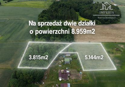 Okazja inwestycyjna! 2 działki łącznie 8959 m²