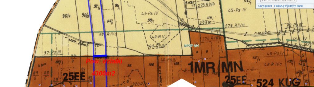 Działka bud. 4300 m² poschła, możliwy podział