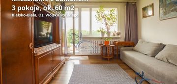 3-pokojowe mieszkanie z balkonem