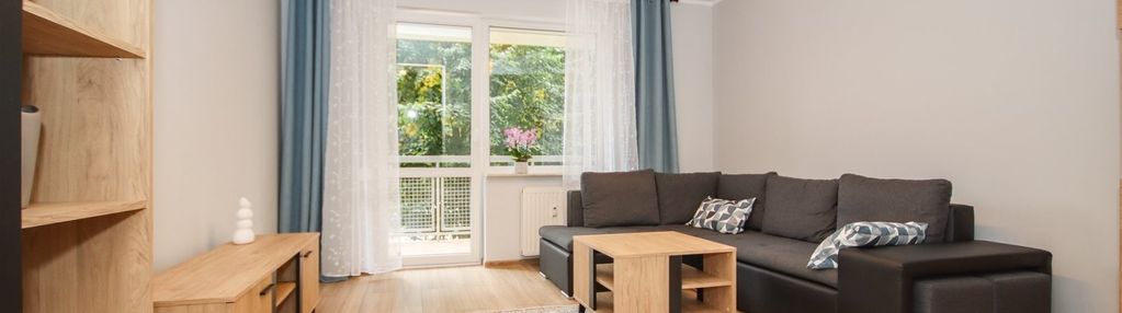 Wynajem|55,6m2|2 pokoje|balkon|parter