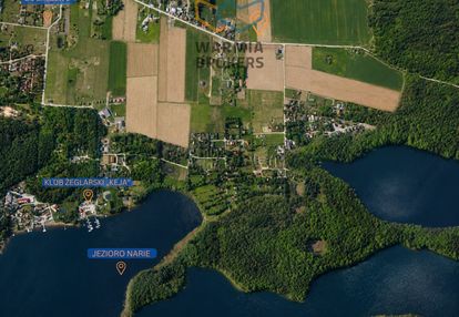 Dwie działki budowlane, media, mpzp, jezioro narie