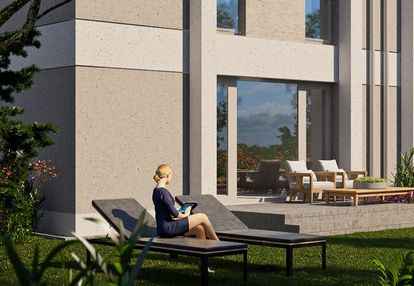 Duży, skrajny szereg z garażem w karwianach