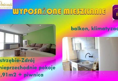 Klimatyzowane 2 pokoje z wyposażeniem