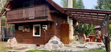 Piękna zadrzewiona działka z domkiem letniskowym.