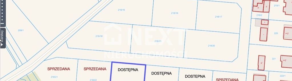 Działka budowlana mpzp 800m2 nowa wieś