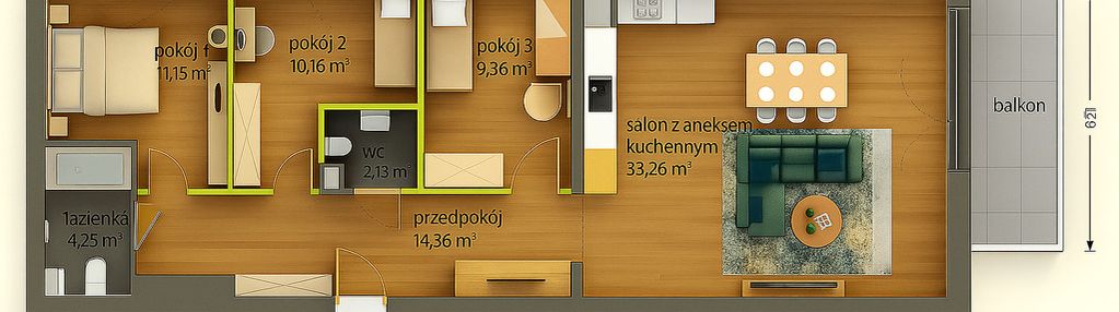 ⭐️ 4 pokoje brynów meteorologów salon 34m ⭐️