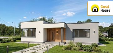 Nowoczesny dom w stanie surowym zamkniętym – 86 m²