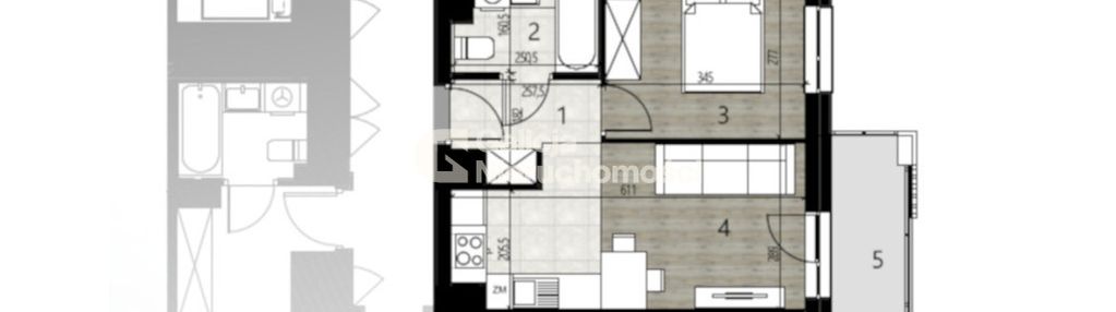 2 pokojowe mieszkanie o powierzchni 33m2