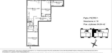 Stan deweloperski 3 pokoje 64 m² | nowy świat