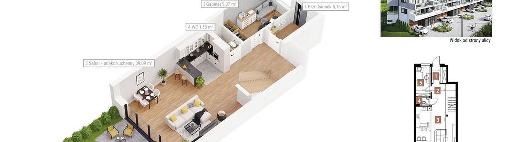 Mieszkanie 2 poziomy z ogrodem