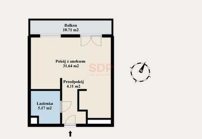 1-pokojowej mieszkanie w stanie deweloperskim
