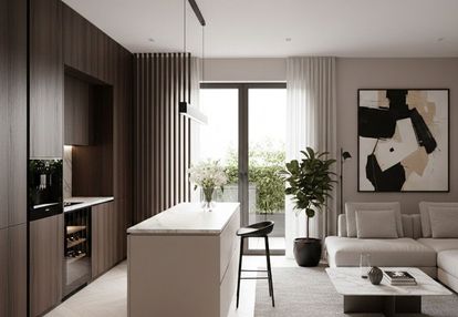 43 m² w centrum— nowoczesny układ + ogród na dachu