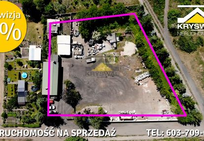 Działka przemysłowa  z budynkami przy granicy