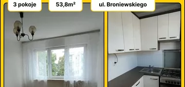 0% PROWIZJI, 3 pokoje + balkon, ul. Broniewskiego