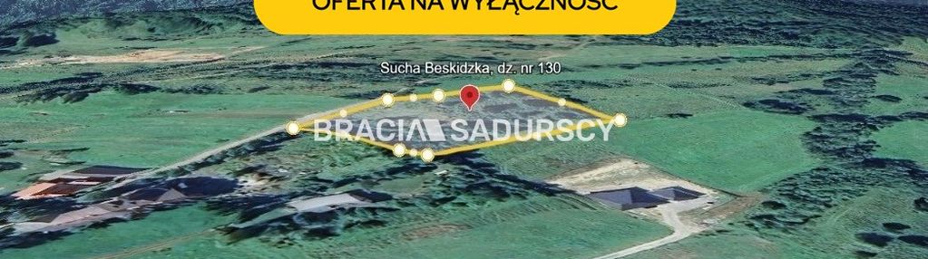 Działka budowlana widokowa sucha beskidzka 39 arów