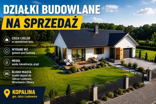 Działki budowlane|jelcz laskowice|media|droga
