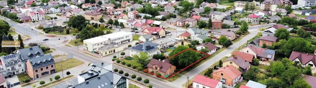 Działka z budynkami centrum|handel-usługi| frampol