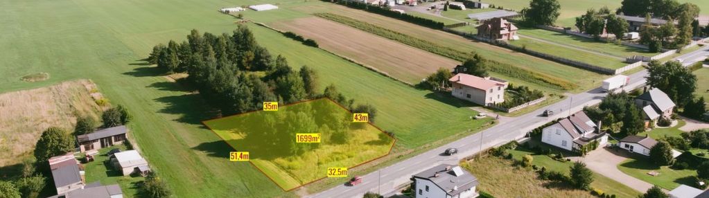 Działka budowlana woźniki dyrdy 1699m2