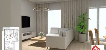 Apartament w stanie deweloperskim z wizualizacją