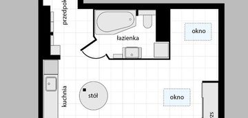 Kawalerka w stylu loft, umeblowana