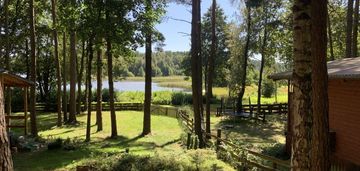 Domek w lesie, widok na jezioro jeleńska huta